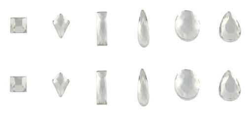 Bead Landing Jewel Shapes Glass Flatback Rhinestones, Clear (240 ct)