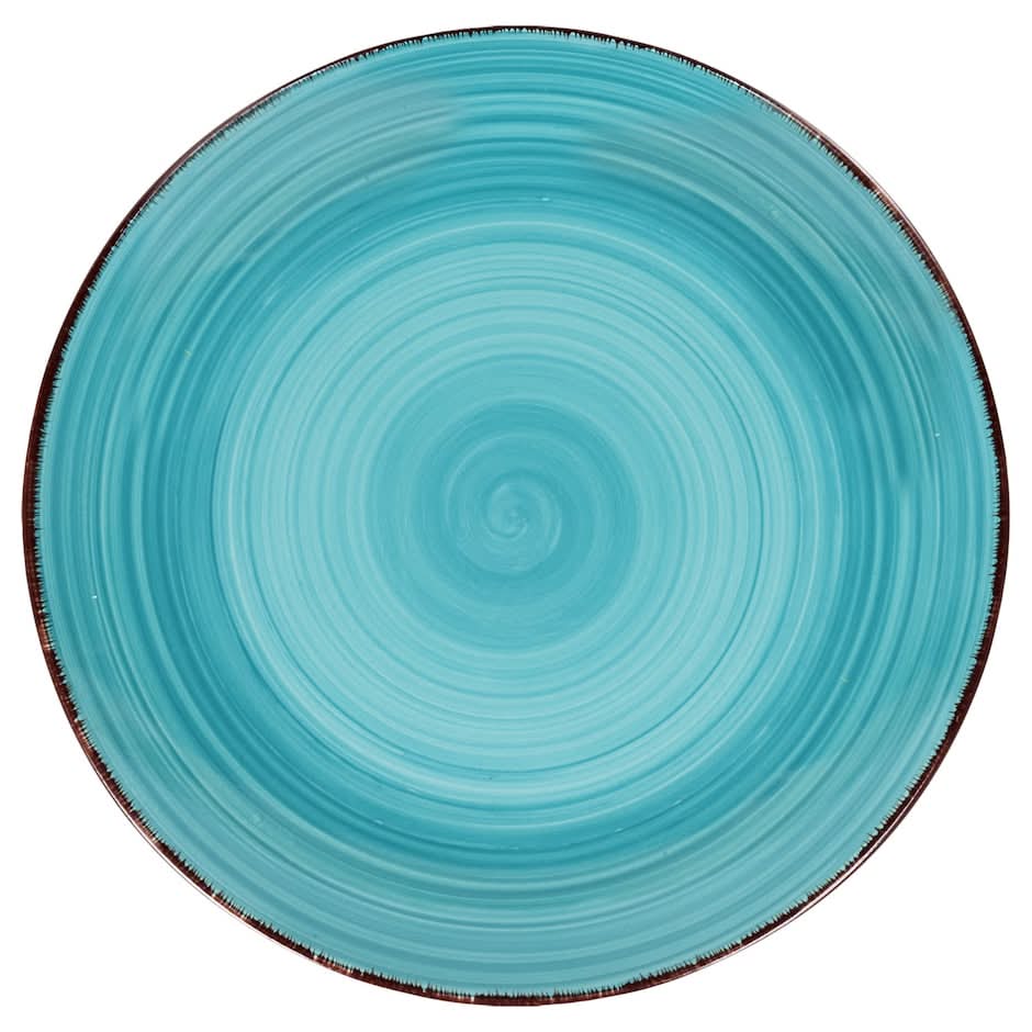 Royal Norfolk Swirl Stoneware Dinner Plates, 10.5 in, Turquoise