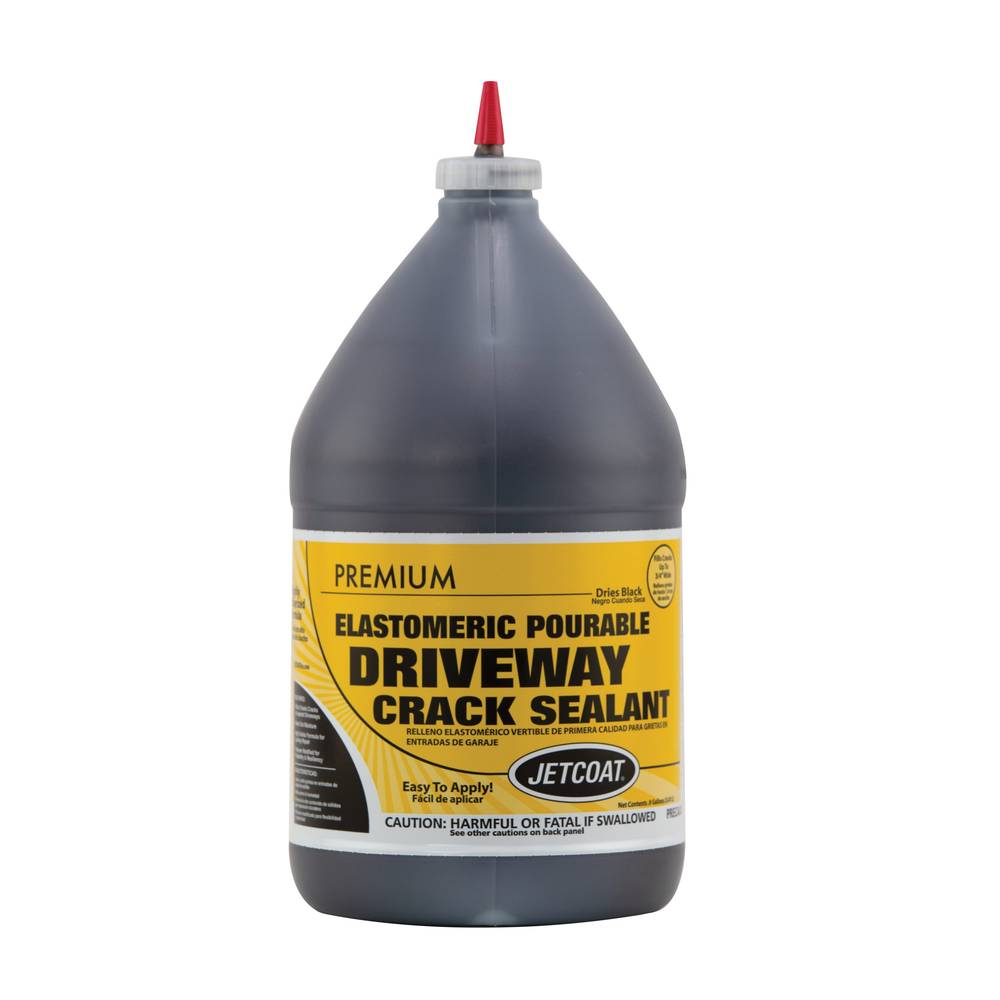 Jetcoat 1 Gallon Premium Elastomeric Driveway Crack Sealant - Black, Water-Based Brush Application - Seals Cracks up to 3/4 inch - Long-Lasting Repair | 23751