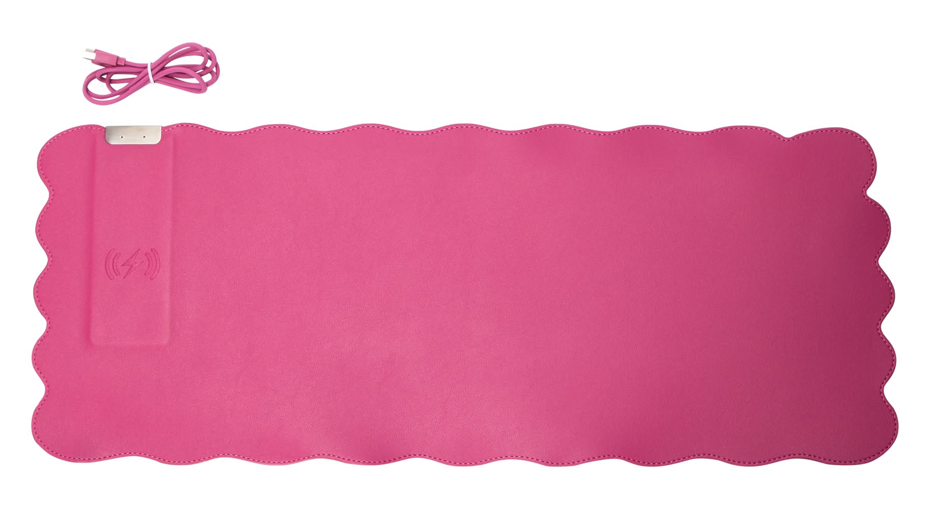 Deskpad With Wireless Charger 23.69in x 9.37in Purple