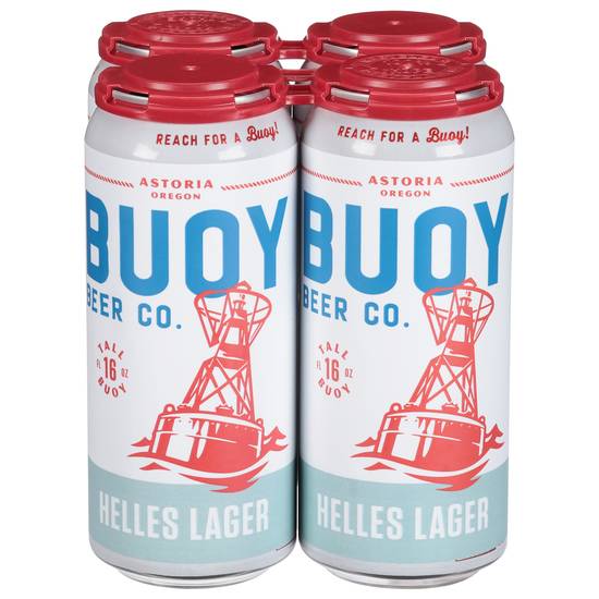 Buoy Beer Co. Helles Lager Beer (4 pack, 1 pt)