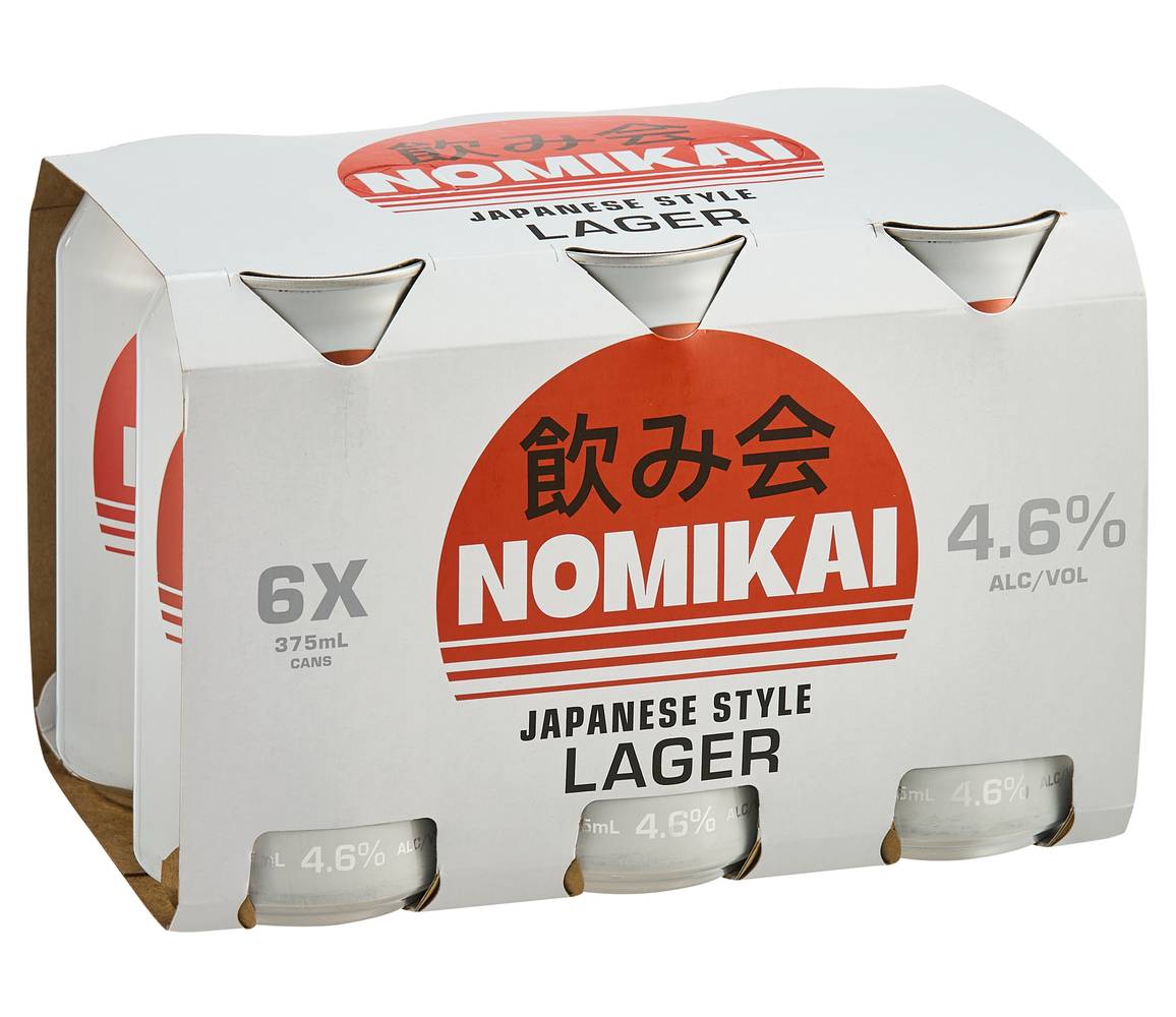 Nomikai Japanese Lager Can 375mL x Pack 6