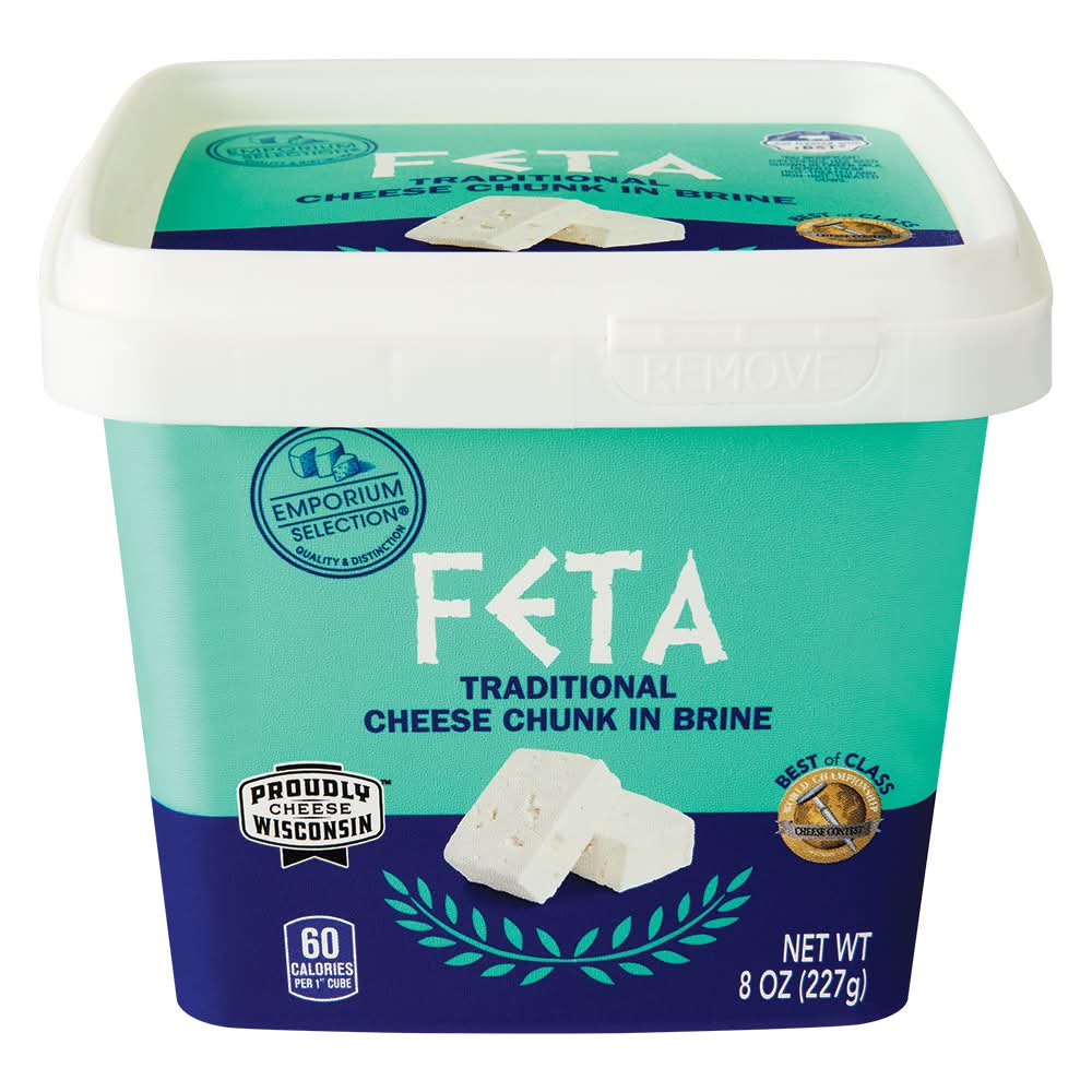 Emporium Selection Feta Traditional Cheese Chunk in Brine (8 oz)