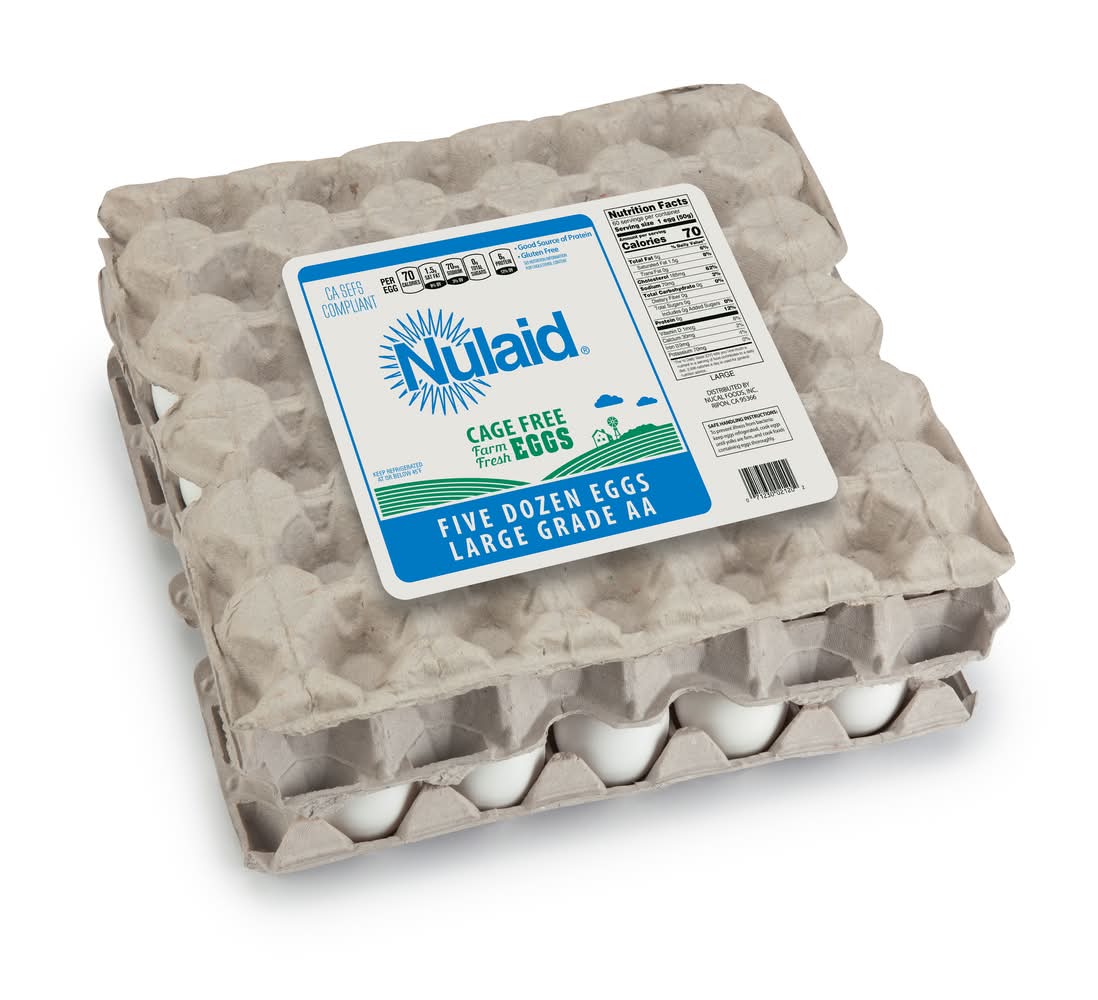 Nulaid Foods Cage Free Eggs Grade Aa, Large (60 ct)