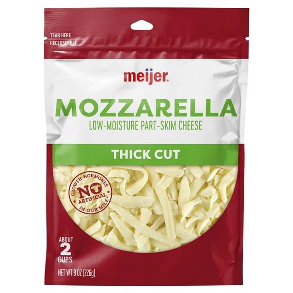 Meijer Wide Shredded Mozzarella Cheese (8 oz)