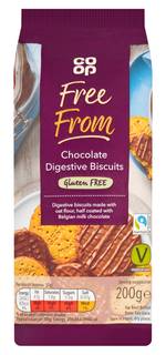 Co Op Free From Chocolate Digestive Biscuits 200g