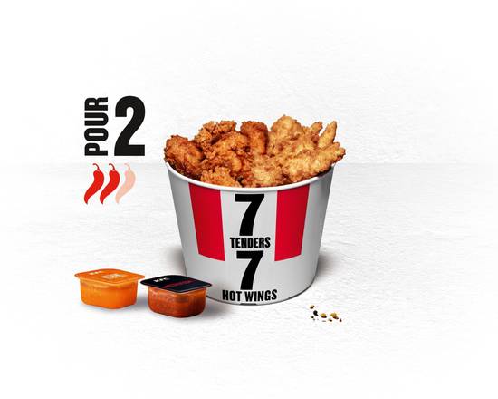 BUCKET 7 TENDERS® + 7 HOT WINGS®