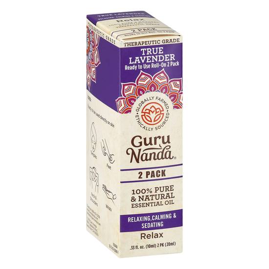 Gurunanda True Lavender 100% Pure & Natural Essential Oil (2 ct)