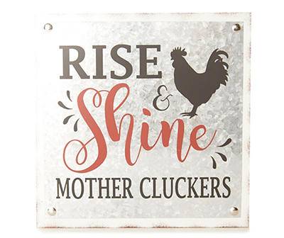 "Rise & Shine" Rooster Wood & Galvanized Metal Decor