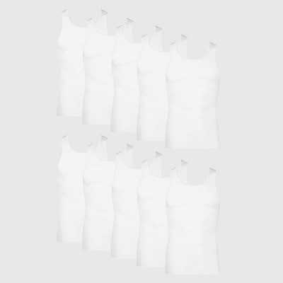 Hanes Tank Top Undershirt, Men, M, White (10 ct)