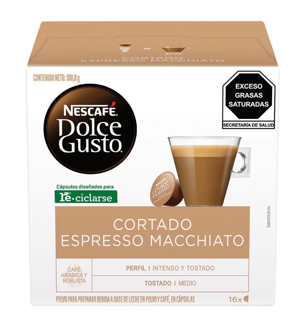 Nescafé · Dolce gusto cápsulas de café cortado espresso macchiato (16 un)