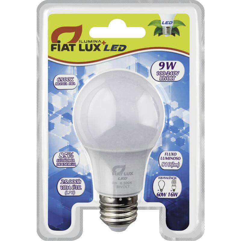 Fiat lux lâmpada ilumina+ led 9w bivolt (1 unidade)