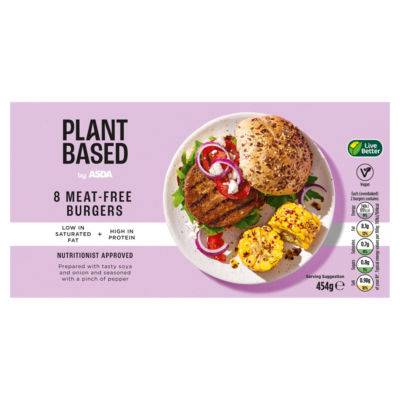 ASDA Plant Based Meat-Free Burgers (8 pack)