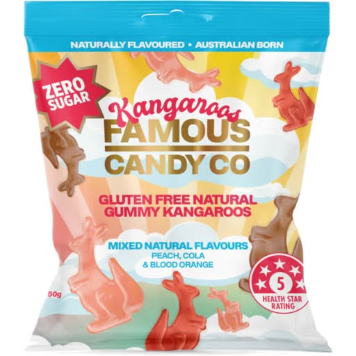 Famous Candy Co Sugar Free Kangaroos Mixed 50g