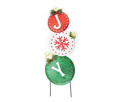 "Joy" Stacked Ornament Yard Stake