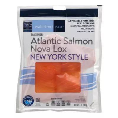 Waterfront Bistro Smoked Atlantic Salmon Nova Lox New York Style (4 oz)