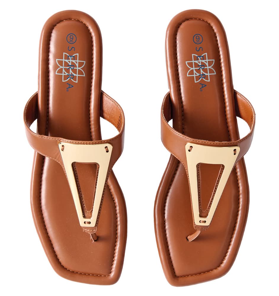 Serra Ladies Cognac Fashion Sandal - Size 9