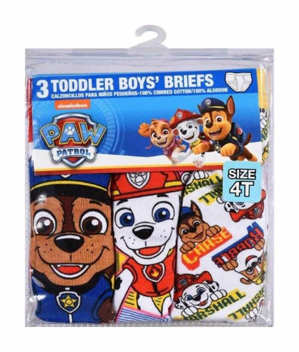 Paw Patrol Toddler Boys' Briefs Size 4t 3 Pk