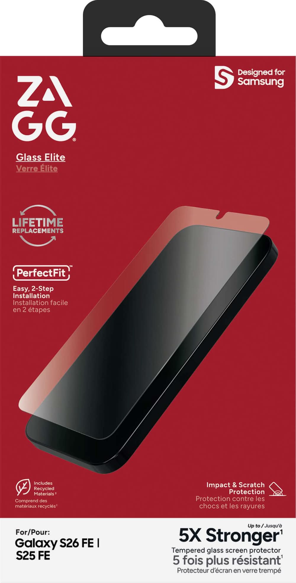 Zagg - Glass Elite Screen Protector for Samsung Galaxy S26FE & S25FE - Clear