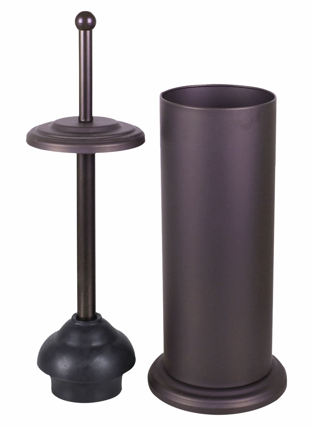 EnduraSeal Black Toilet Plunger With Holder