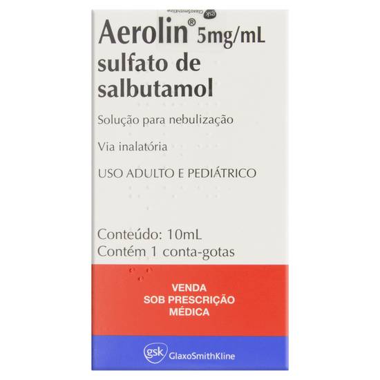 Aerolin solução para nebulização sulfato de salbutamol 5mg (10ml)