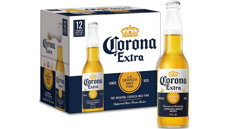 Corona Extra Mexican Lager Beer, 12 pk 12 fl oz Bottles, 4.6% ABV