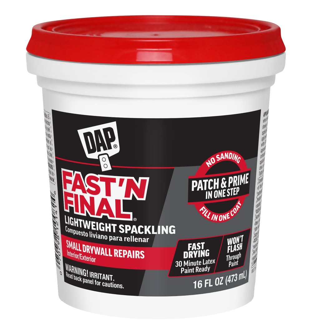 DAP Fast 'N Final White Interior/Exterior Spackling 16 Ounce(s)