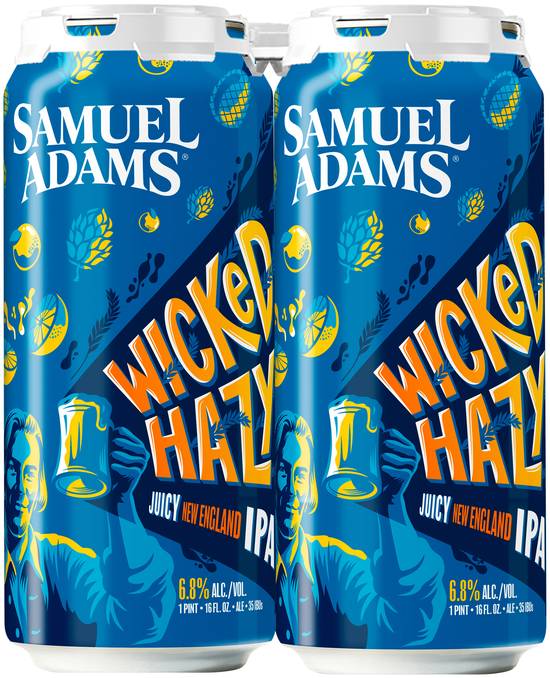 Samuel Adams Wicked Hazy Domestic Juicy Ipa Beer (4 pack, 16 fl oz)