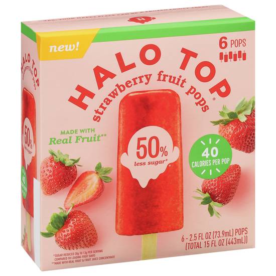 Halo Top Strawberry Fruit Pops (6 ct)