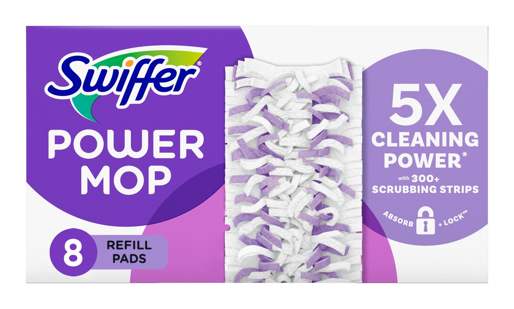 Swiffer Power Mop Cellulose fiber/polypropylene Refill 8 -Pack
