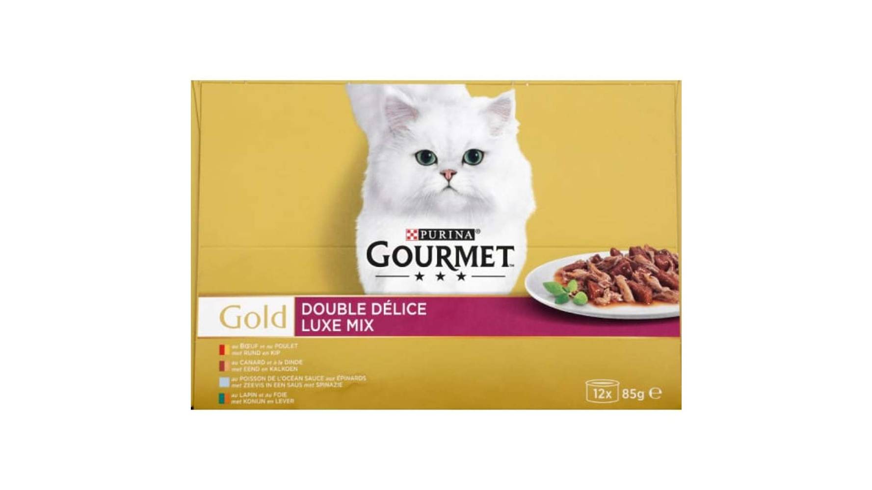 Gourmet Pâtée Double Délice 4 variét�és pour chat Les 12 sachets x 85g