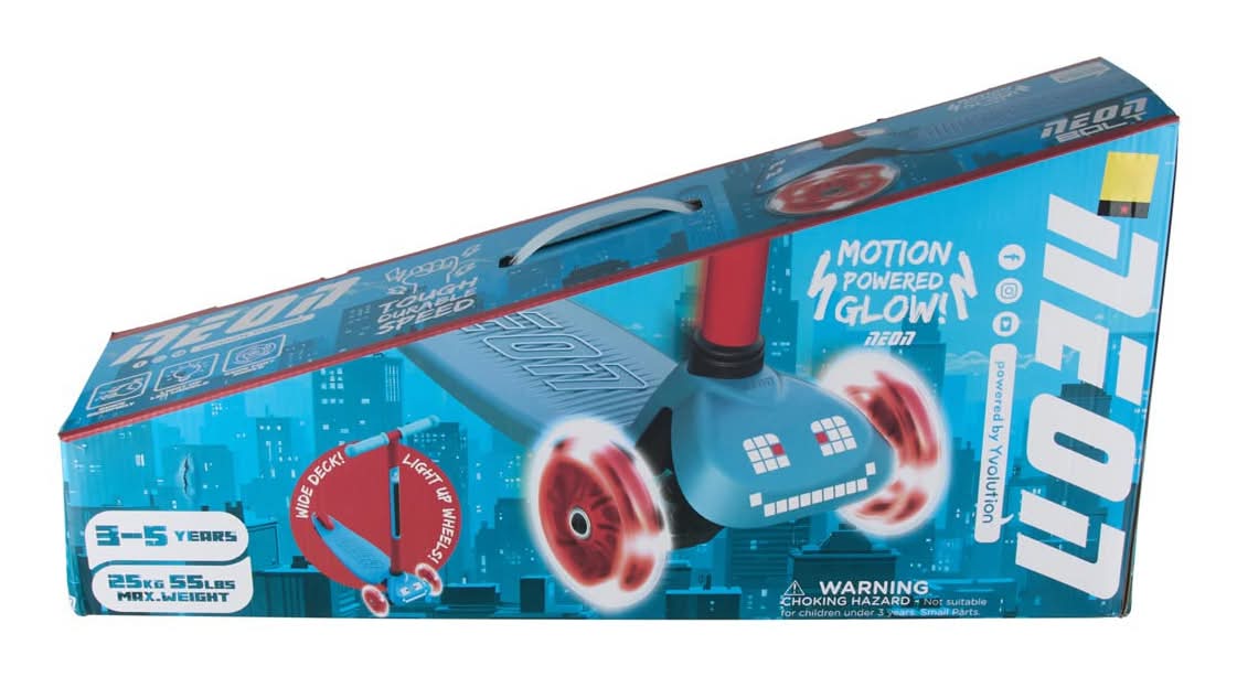 Neon Bolt 3 Wheel Motion Powered Glow Scooter Assorted