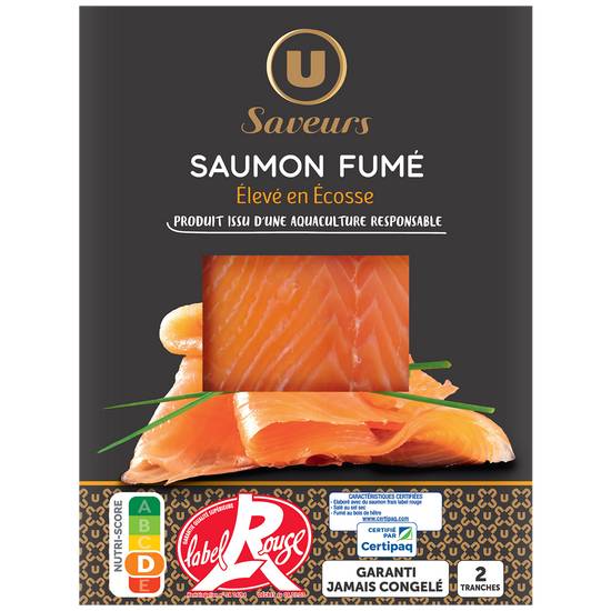 U - Saumon fumé d'ecosse label rouge (2 pièces)