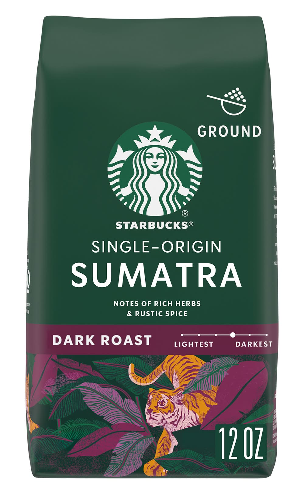 Starbucks Sumatra Single Origin Dark Roast Ground Coffee (12 oz)