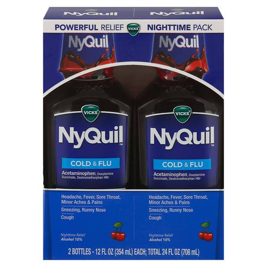 Vicks Nyquil Cold & Flu Nighttime Relief (2 ct)