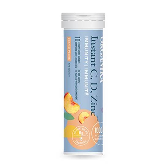 Organika Instant C D Zinc Immunity Peach Tablets (10 units)