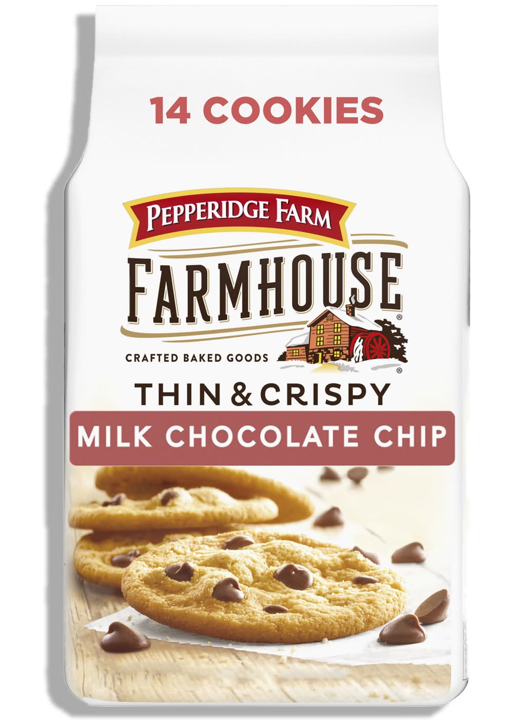 Pepperidge Farm Farmhouse Thin & Crispy Cookies, Milk Chocolate Chip (6.9 oz, 14 ct)