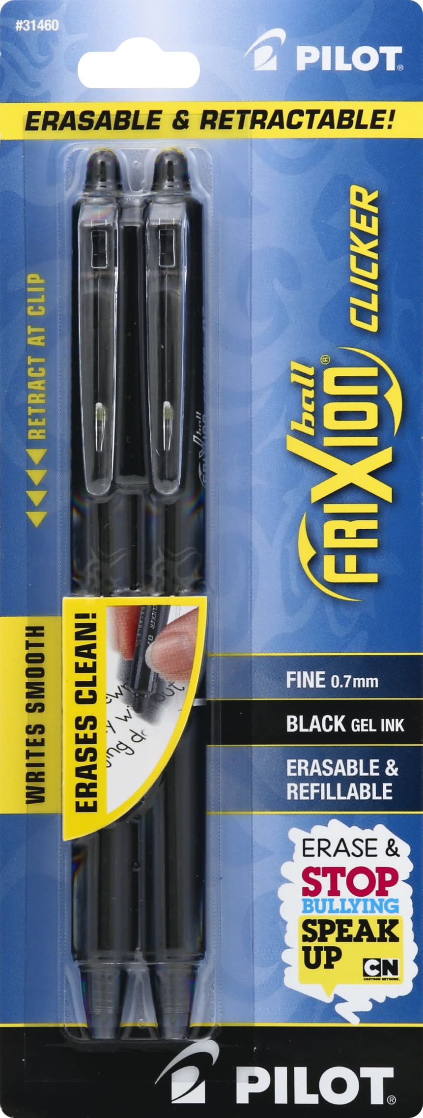 Pilot Ball Frixion Clicker Black Gel Ink Fine Pens (1.6 oz)