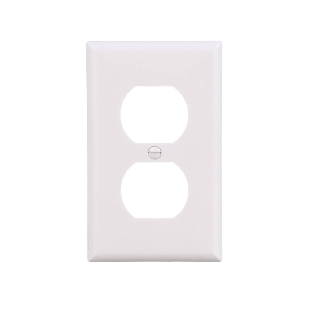 Eaton 1-Gang Standard Size White Thermoplastic Indoor Duplex Wall Plate (10-Pack) | 2132W-10-LW