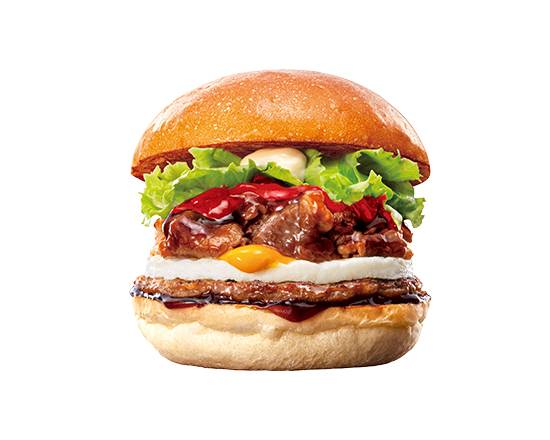 【単品】旨辛とろたま牛すき焼きバーガー Spicy Beef Sukiyaki Burger with Toro-Tama