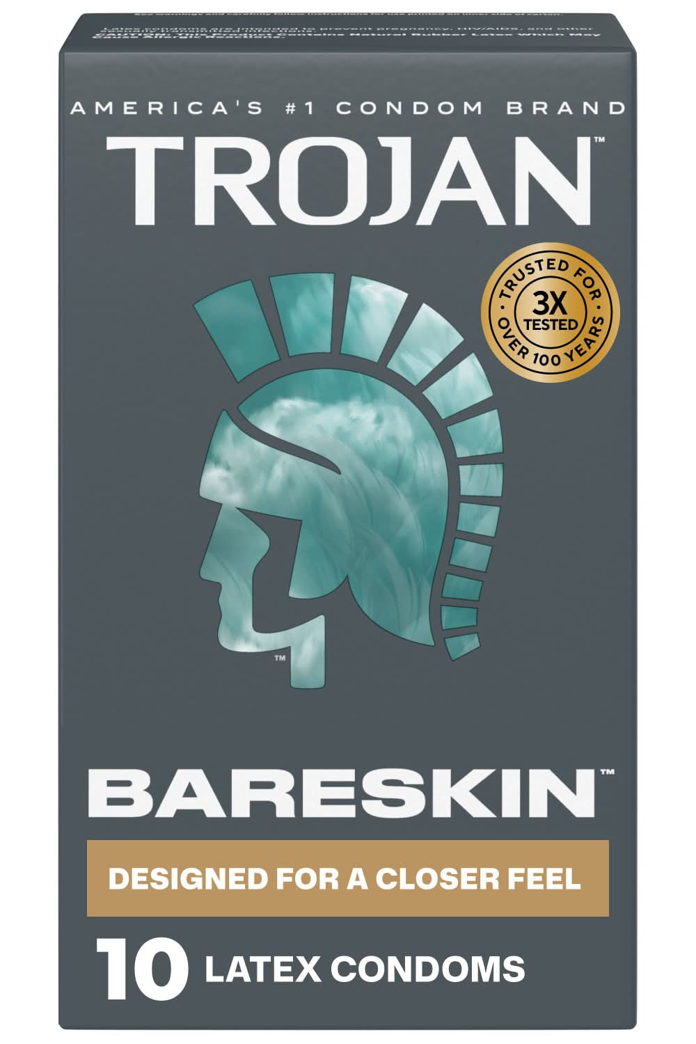 trojan bareskin lubricant TROJAN BareSkin 50% Thinner! Premium Lubricant Latex Condoms, 10 count main image 1