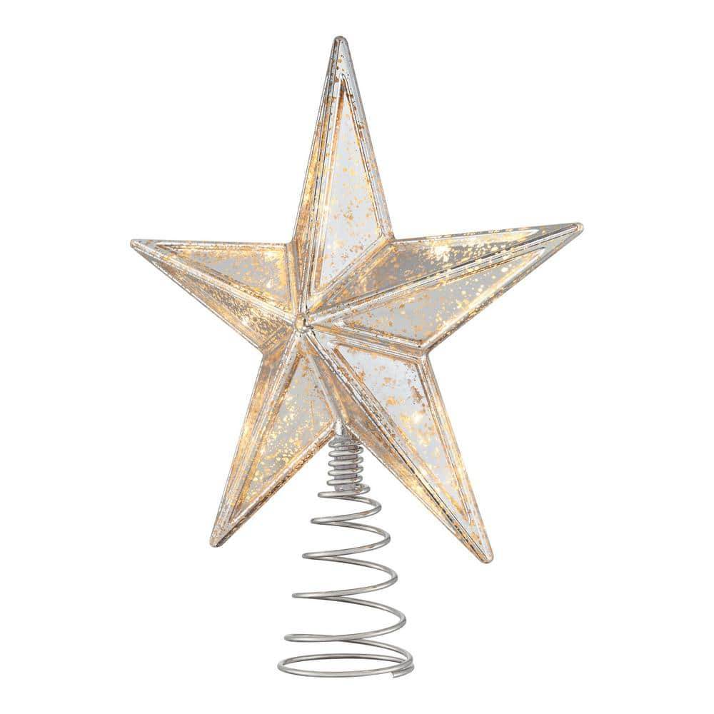 Home Accents Holiday 11 In. Led Silver Star Tree Topper