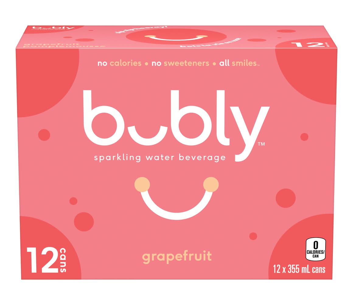 bubly Sparkling Water, Grapefruit (12 x 355 ml)