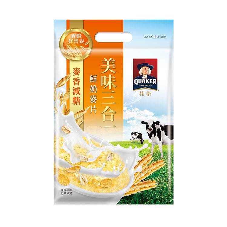 桂格美味三合一麥片麥香減糖#243819