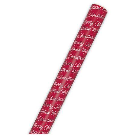 Hallmark Bulk Wrapping Paper Roll (Merry Christmas Script on Red) - 1.0 ea