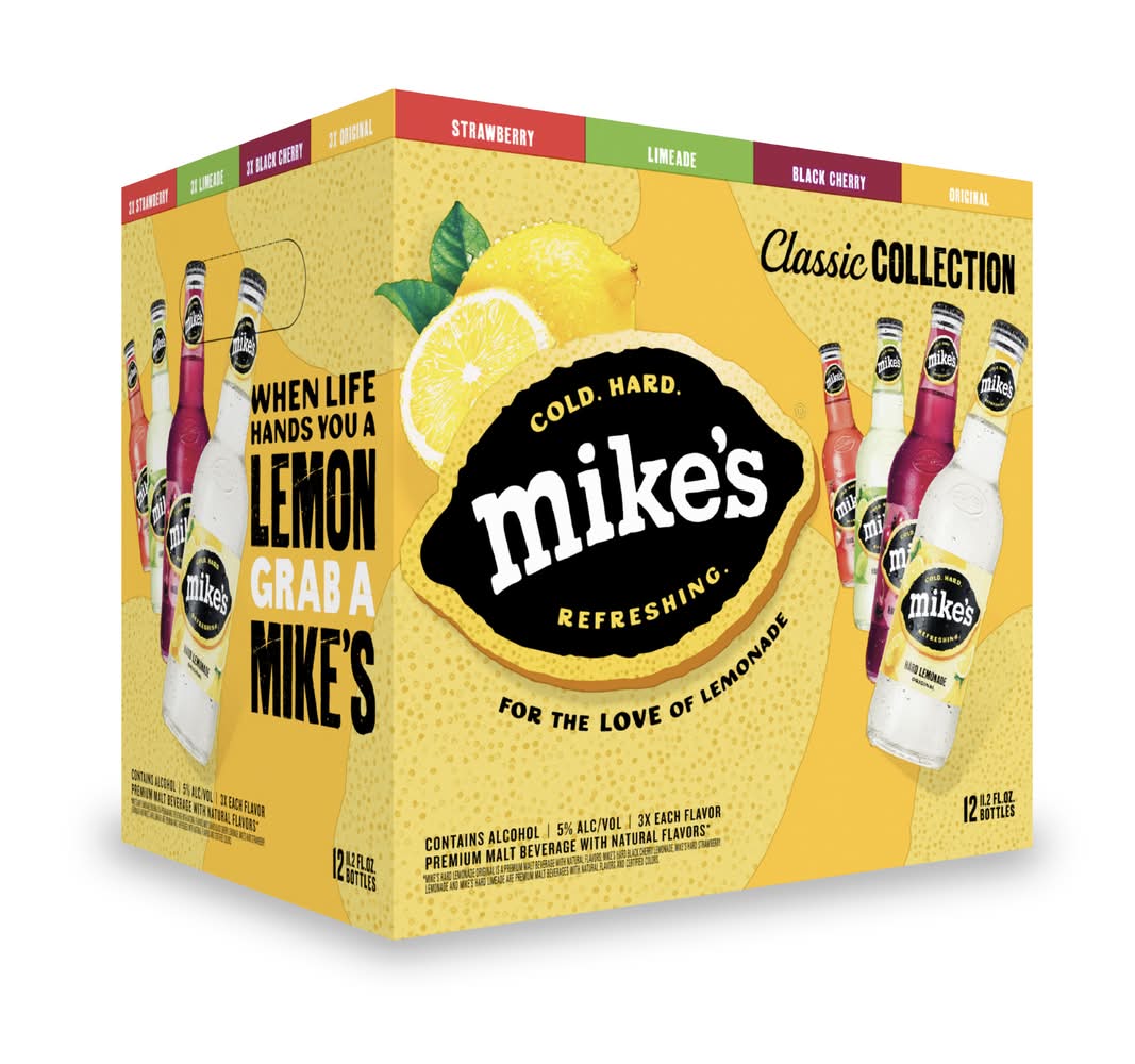Mike's Classic Collection Hard Lemonade Variety pack, Black Cherry-Strawberry-Limeade-Original (12 x 11.2 fl oz)