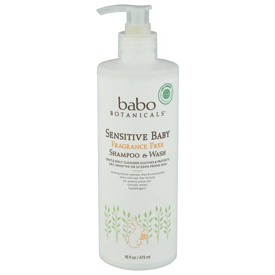 Babo Botanicals Sensitive Baby Fragrance Free Shampoo & Wash