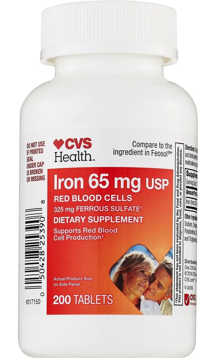 CVS Pharmacy Iron 325 mg Ferrous Sulfate Tablets (200 ct)