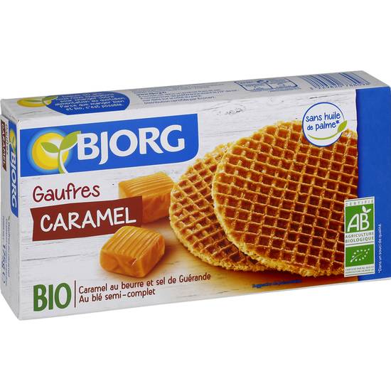 Gaufres - Caramel Au Beurre - Sel De gruérande - Sans Huile De Palme - Biologique Bjorg 175 gr