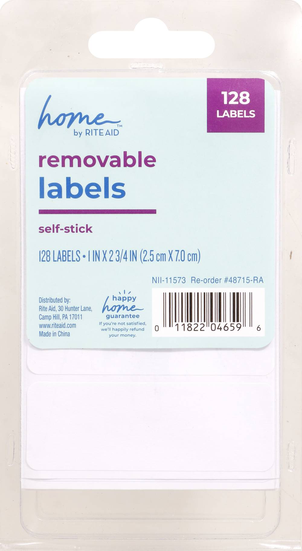 Rite Aid Home All Purpose Labels 1" x 2.75" (128 ct)